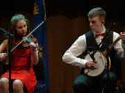 The Borris/Kilcotton entry, representing Laois and Leinster, competing in the Ceol Uirlise competition in the Scór na nÓg Final 2017 at Waterfront Hotel in Belfast