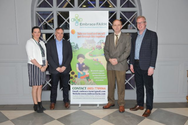 Pictured at the Embrace Farm Accident Survivors Conference in Portlaoise-on November 25 were Norma Rohan, Director Embrace Farm, Seamus Bannon, ABP Food Group with Robert Leonard, Dept. of Agri & Food and Damien O’Reilly, RTE Countrywide programme