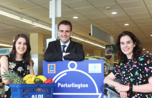 FoodCloud co-founder and CEO Iseult Ward, Finbar McCarthy, Aldi’s Group Buying Director and FoodCloud co-founder and CEO FoodCloud Hubs Aoibheann O’Brien