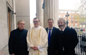Fr Bill O'Shaughnessy with Fr Dan Dunne, Chris Conway and John Behan