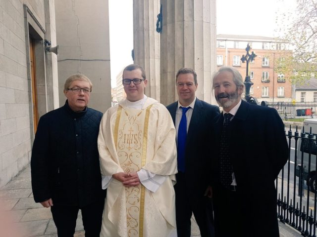 Fr Bill O'Shaughnessy with Fr Dan Dunne, Chris Conway and John Behan