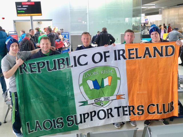 Members of the Laois Republic of Ireland Supporters club who have landed in Copenhagen
