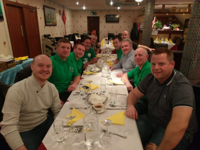 Members of the supporters club with Irish legend Ray Houghton