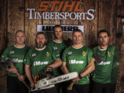 Team Ireland - Daragh Clogher (Meath), Leo Brophy (Laois), Gavin Thompson (Laois), Patrick Fitzpatrick (Laois) Seamus Ryan (Carlow) at the Timbersports championships