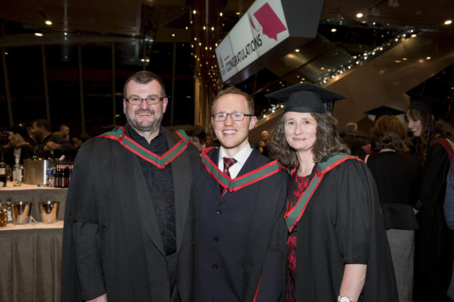 L to r: Dr Declan O’Brien (MSc in Leadership, from Dublin), Ciarán Muldowney (MSc in Leadership, from Laois) Siobhan Murphy (MSc in Leadership, from Waterford)