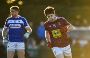 Callum McCormack of Westmeath celebrates after scoring his sides second goal during the Bord na Mona O'Byrne Cup