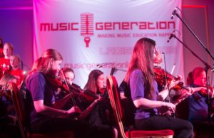 Members of the Laois School of Music Youth Orchestra perform 'In My Back Garden' at Music Generation Laois' New Works Series premiere performance 2016