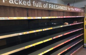 A bare shelf of a well known Portlaoise shop