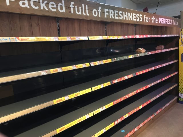 A bare shelf of a well known Portlaoise shop