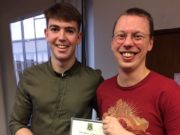 Frank Flanagan and Dr Cameron Hall with the award from UL