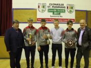 Clonaslee-St Manman's players display their various trophies