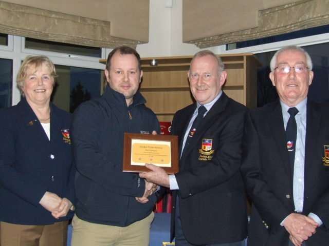 Tony Conlon presents Kevin Flanagan with the Golden Ticket