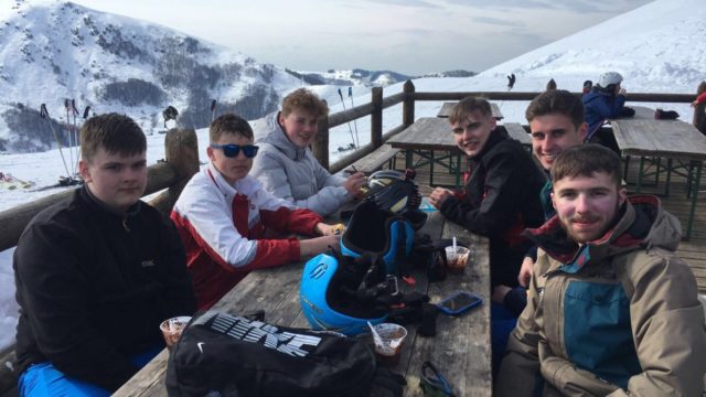 Members of Portlaoise CBS enjoying their skiing trip