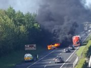Vehicle on fire on the M7