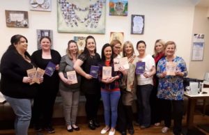 Nicole Delaney, Jennifer Burns, Sabrina Bowden, Karla Jordan, Edel Phelan, Hilary Doran, Mary Delaney (Art Tutor), Serena Fitzpatrick, Deirdre Delaney (HSCL Co-ordinator Scoil Bhride) Denise Dunne (Literacy Tutor)