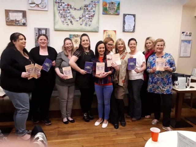 Nicole Delaney, Jennifer Burns, Sabrina Bowden, Karla Jordan, Edel Phelan, Hilary Doran, Mary Delaney (Art Tutor), Serena Fitzpatrick, Deirdre Delaney (HSCL Co-ordinator Scoil Bhride) Denise Dunne (Literacy Tutor)