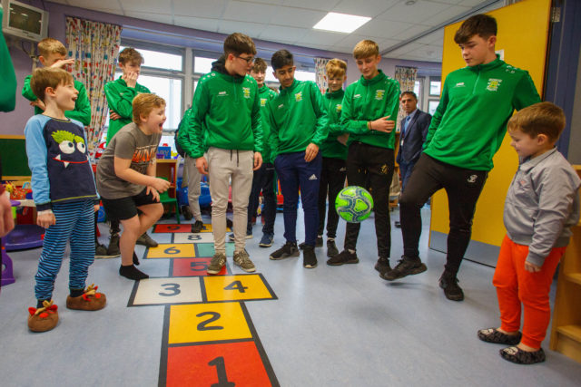 Portlaoise Soccer Team Visit Hospital-18
