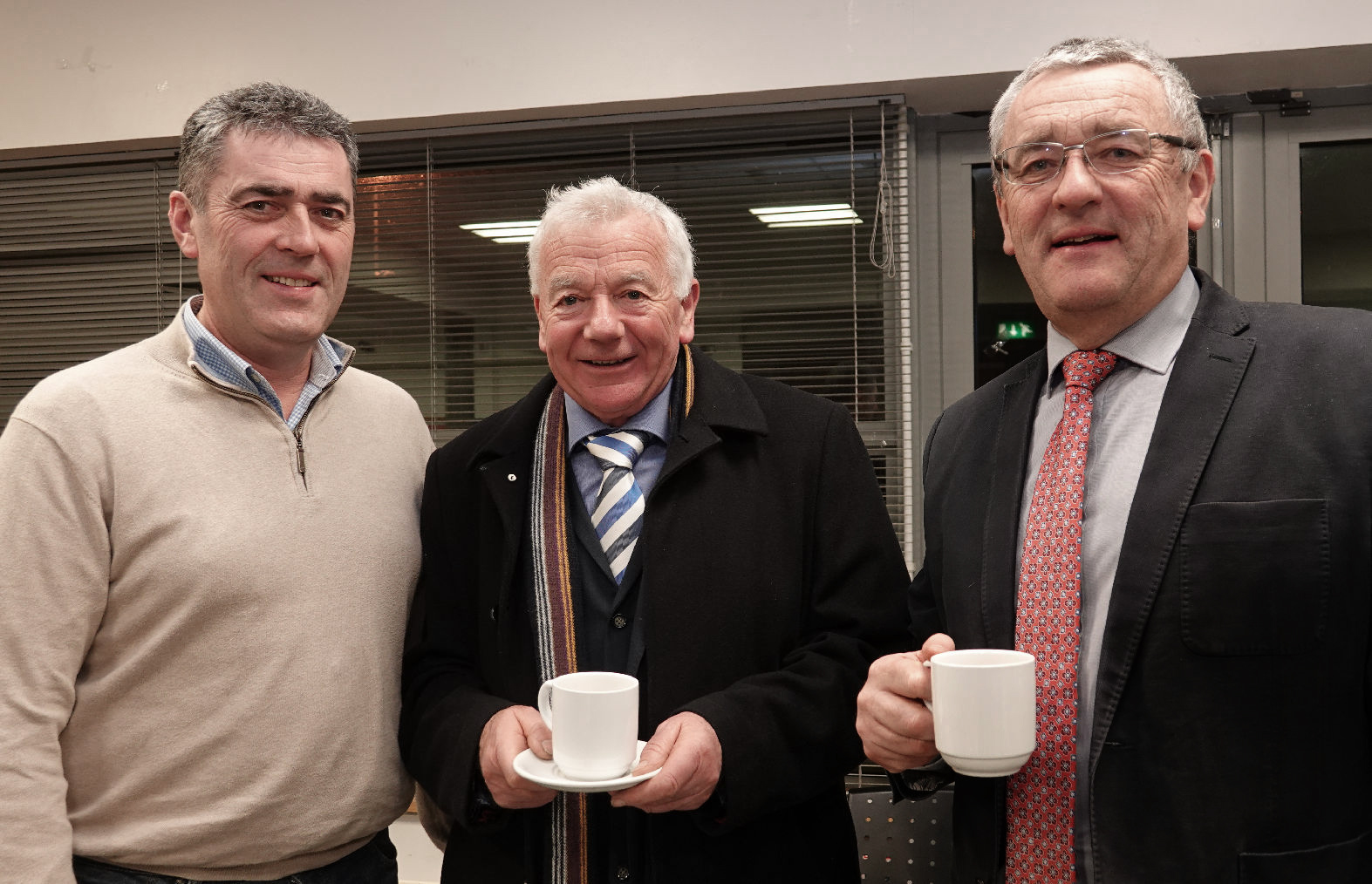 Ger Conroy, Jim Kells and Sean Conroy, at the Cathaoirleach's Reception for Durrow Development  Forum in County Hall, Portlaoise. 