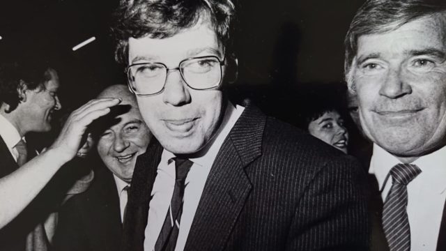 Brian Cowen, Joe Dunne and Liam Hyland Fianna Fail Laois Offaly 1980s