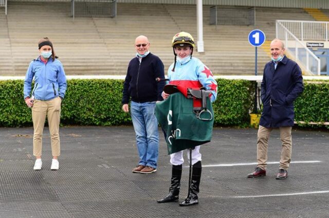 Grainne Cotter, Danny Murphy, Kieran Cotter and jockey AJ Farragher Photo Danny Murphy Racing Facebook