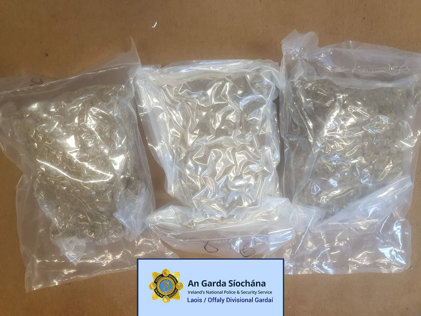 Laois Gardai seize €60,000 in cannabis and make one arrest following search