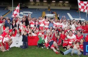 Trumera celebrate after winning the 2004 Laois intermediate hurling final