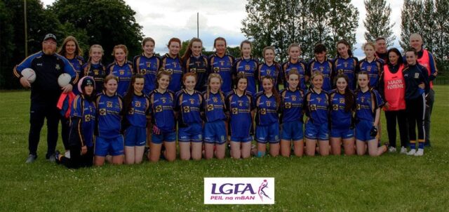 The Sarsfields team that won the delayed 2020 U-16 'A' ladies football final