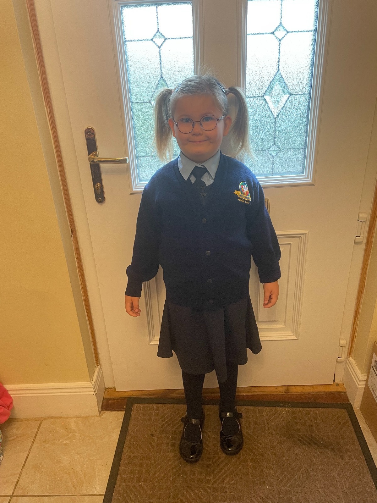 Leona Lynch first day of Senior Infants Holy Family