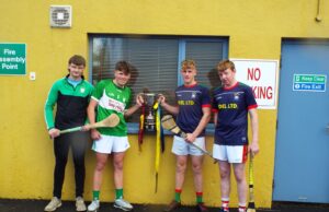 Minor B joint captains Na Fianna Rory Culliton and Glen Connolly PRT Enda Shortall and Cormac Murphy