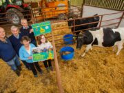 Pictured at the Talbot farm in Ballacolla, this week, Robin Talbot, Pat Minnock Hooves4Hospice; Pat Lalor, Chairman Hooves4Hospice ;(front)Ann Talbot and Ruth Talbot. Pic Jeff Harvey.