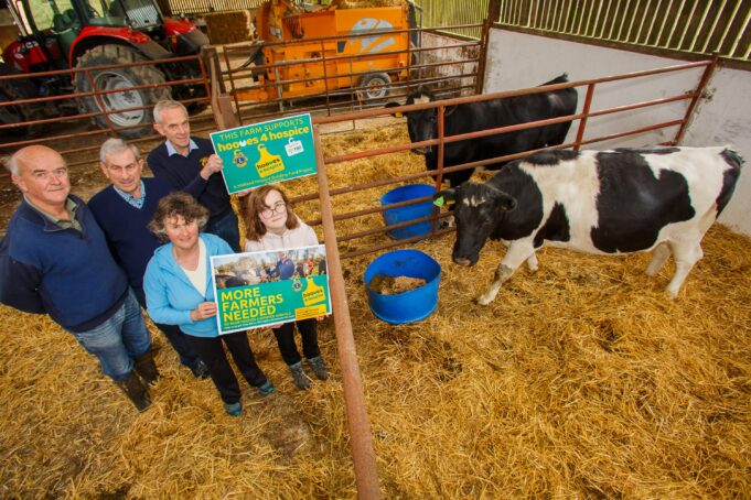 Pictured at the Talbot farm in Ballacolla, this week, Robin Talbot, Pat Minnock Hooves4Hospice; Pat Lalor, Chairman Hooves4Hospice ;(front)Ann Talbot and Ruth Talbot. Pic Jeff Harvey.