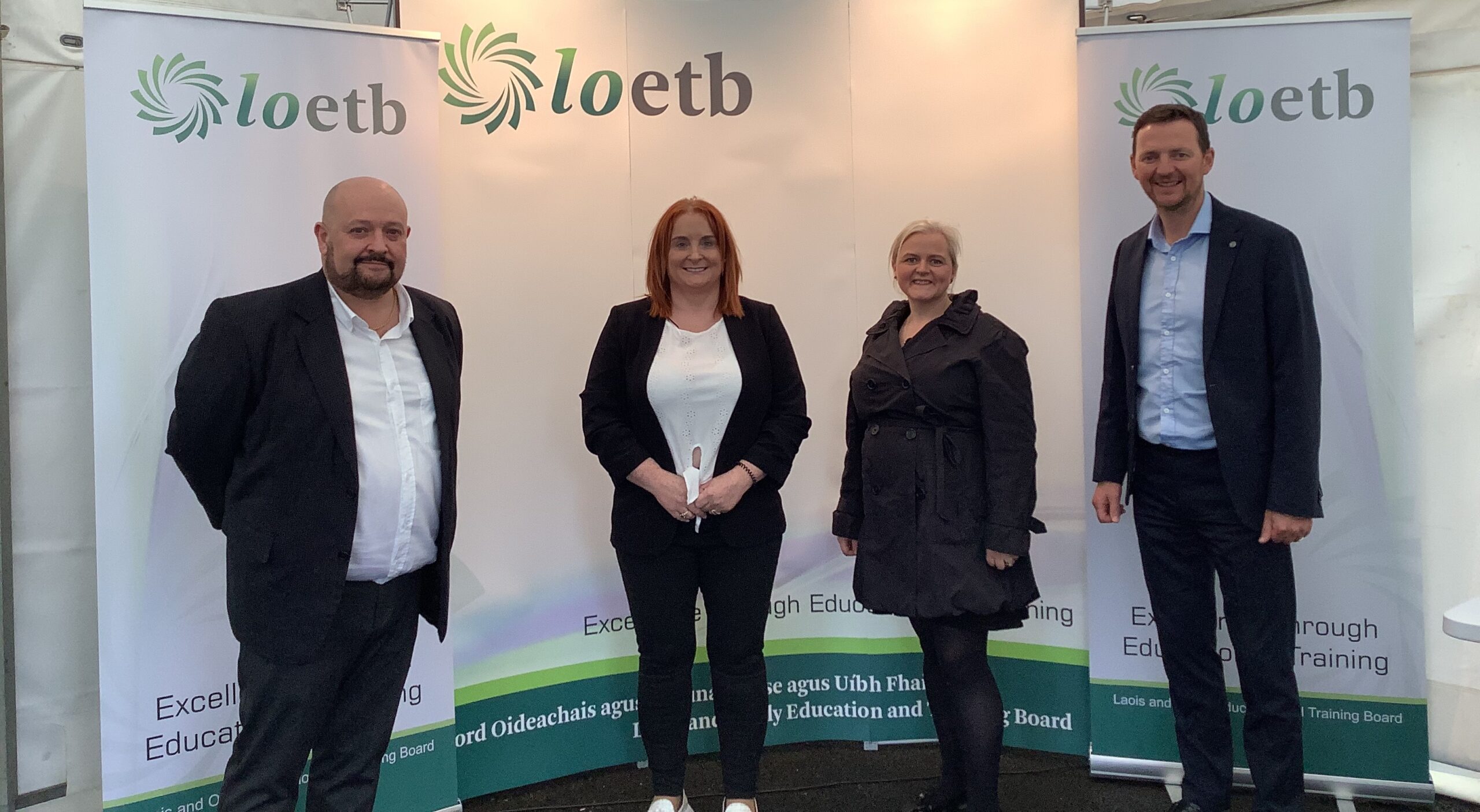 Dermot Muldowney (LOETB Mountmellick Further Education and Training Centre Manager), Sandra McDonagh (Managing Director of Offaly Traveller Movement), Emma Gilchreest (LOETB Community Training Officer) and Joe Cunningham (Chief Executive, Laois and Offaly Education and Training Board (LOETB))