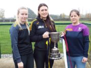 Camross Joint Captains Aoife Collier and Sile Burke with St Brigid's captain Laura Dunne