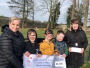 Linda Murray, (Midlands Down Syndrome), Daniel Luttrell, Leah Murray, Fergus Mulhall and Orla Mahon, (principal Kolbe School)