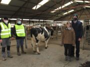 Pat Nevin, Hooves4Hospice; Mr Michael Harty, Manager Birr Mart; Ruth Talbot and her dad Robin Talbot