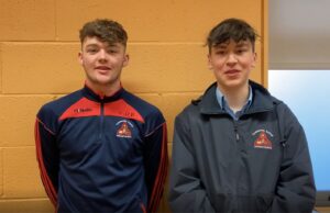 Raymond Goode and Caelum O'Brien of RC Woodcrafts from Mountrath Community School