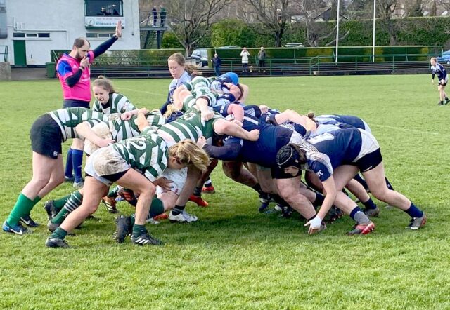 Portlaoise women win a penalty from this scrum against Greystones