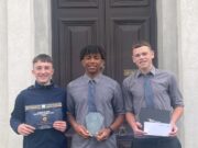 Cian Campion, John Phiri and Jamie Fitzharris received first place in an All-Ireland “Frame of mind competition”.