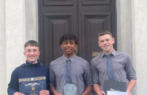 Cian Campion, John Phiri and Jamie Fitzharris received first place in an All-Ireland “Frame of mind competition”.