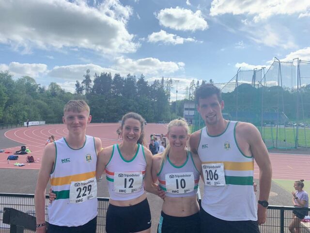 Jack Fenlon, Maisy O Sullivan, Cheryl Nolan and Brian Kelly who competed in Belfast Irish Milers Club