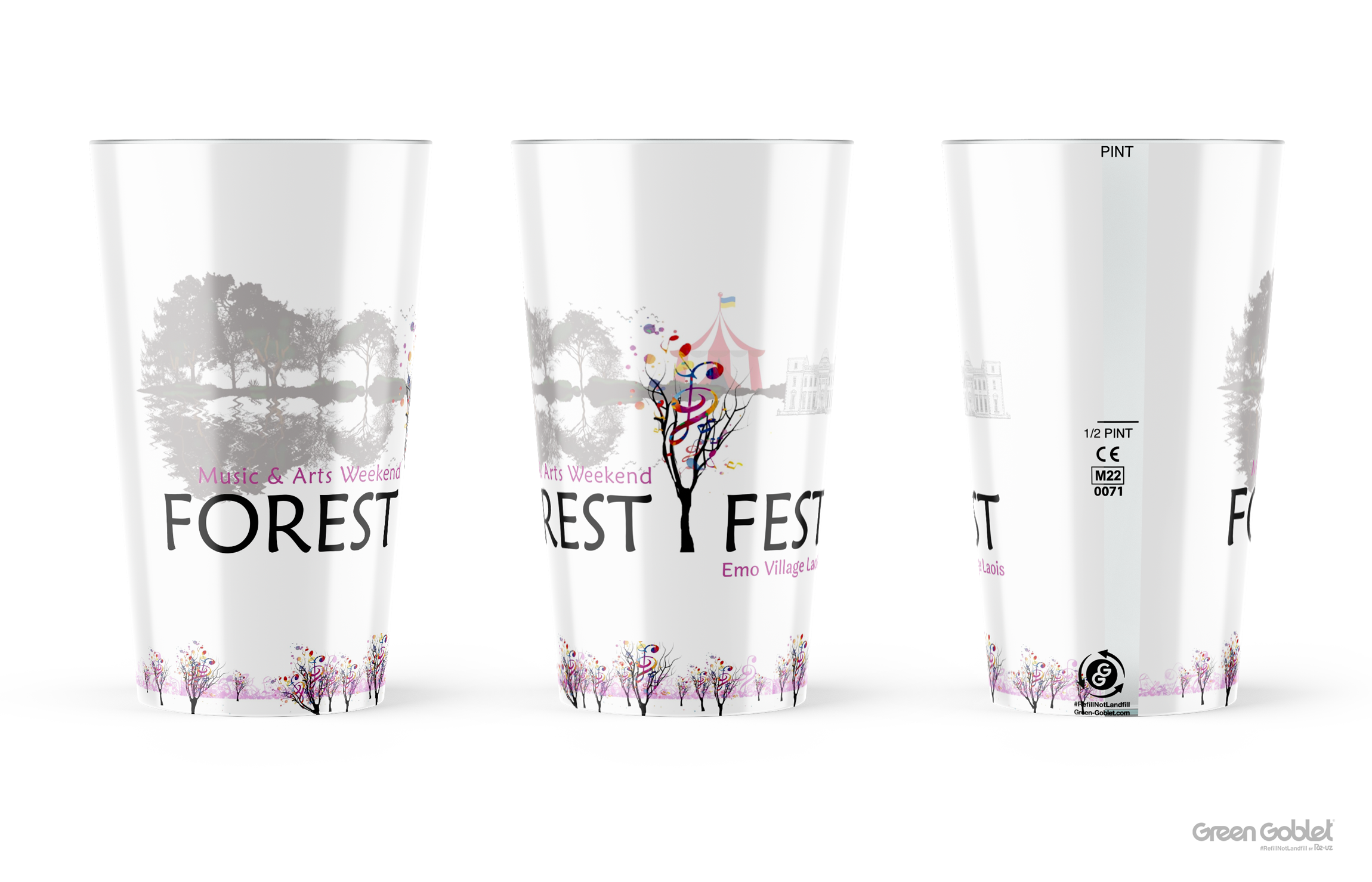 Forest Fest eco-friendly reusable pints - refill, not landfill