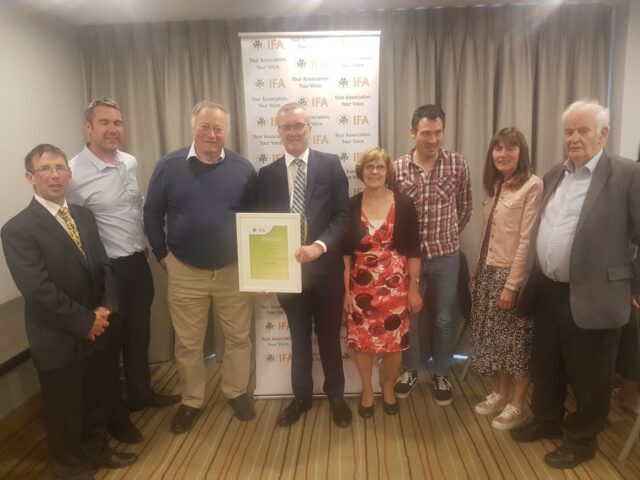 IFA President Tim Cullinan presented joint Honorary Life Membership to Dan & Breda O’Connell from Vicarstown IFA Branch