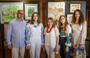 Oksana and her family at the launch