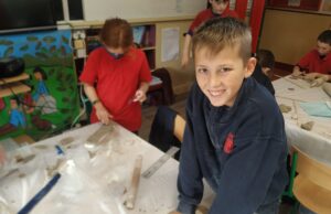 Artists in Schools- Artist Monica O'Meara with Shanahoe NS students 3