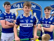 Laois Minor Hurling Captain Eoghan Murphy, vice captains Ryan Peters and Cormac Byrne
