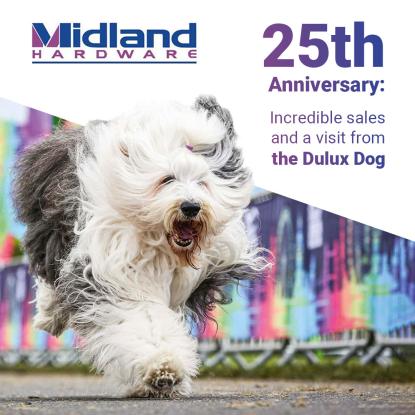 Dulux Dog attends Midland Hardware celebrations