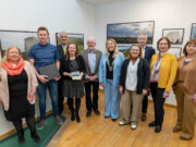 Dunamaise Arts Centre Board members with Emer Connolly, Director of the National Monument Service; John Lalor, NMS photographer; Minister of State for Heritage, and Electoral Reform Malcolm Noonan and Cathaoirleach Thomasina Connell at ‘Monumental Ireland - A New Focus’, a photographic exhibition in the Dunamaise Arts Centre featuring photography of Ireland’s National Monuments curated by the National Monuments Service in partnership with the Office of Public Works.