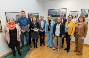 Dunamaise Arts Centre Board members with Emer Connolly, Director of the National Monument Service; John Lalor, NMS photographer; Minister of State for Heritage, and Electoral Reform Malcolm Noonan and Cathaoirleach Thomasina Connell at ‘Monumental Ireland - A New Focus’, a photographic exhibition in the Dunamaise Arts Centre featuring photography of Ireland’s National Monuments curated by the National Monuments Service in partnership with the Office of Public Works.