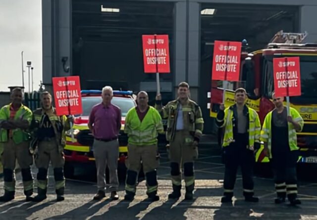 Aidan Mullins Firefighters Protest Portarlington