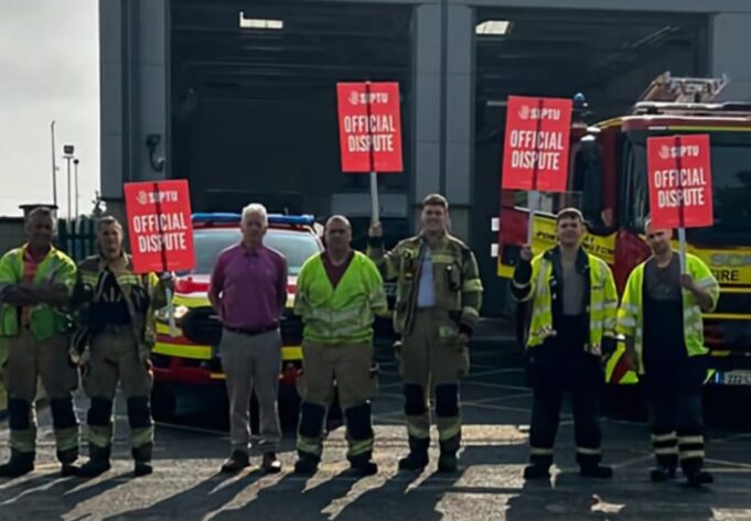 Aidan Mullins Firefighters Protest Portarlington